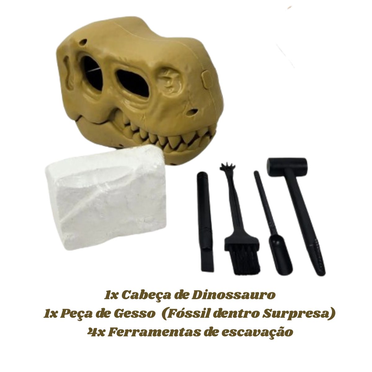 Brinquedo Kit Arqueologia Dinossauro Dino Fóssil Escavação Brinquedo Kit Arqueologia Dinossauro Dino Fóssil Escavação